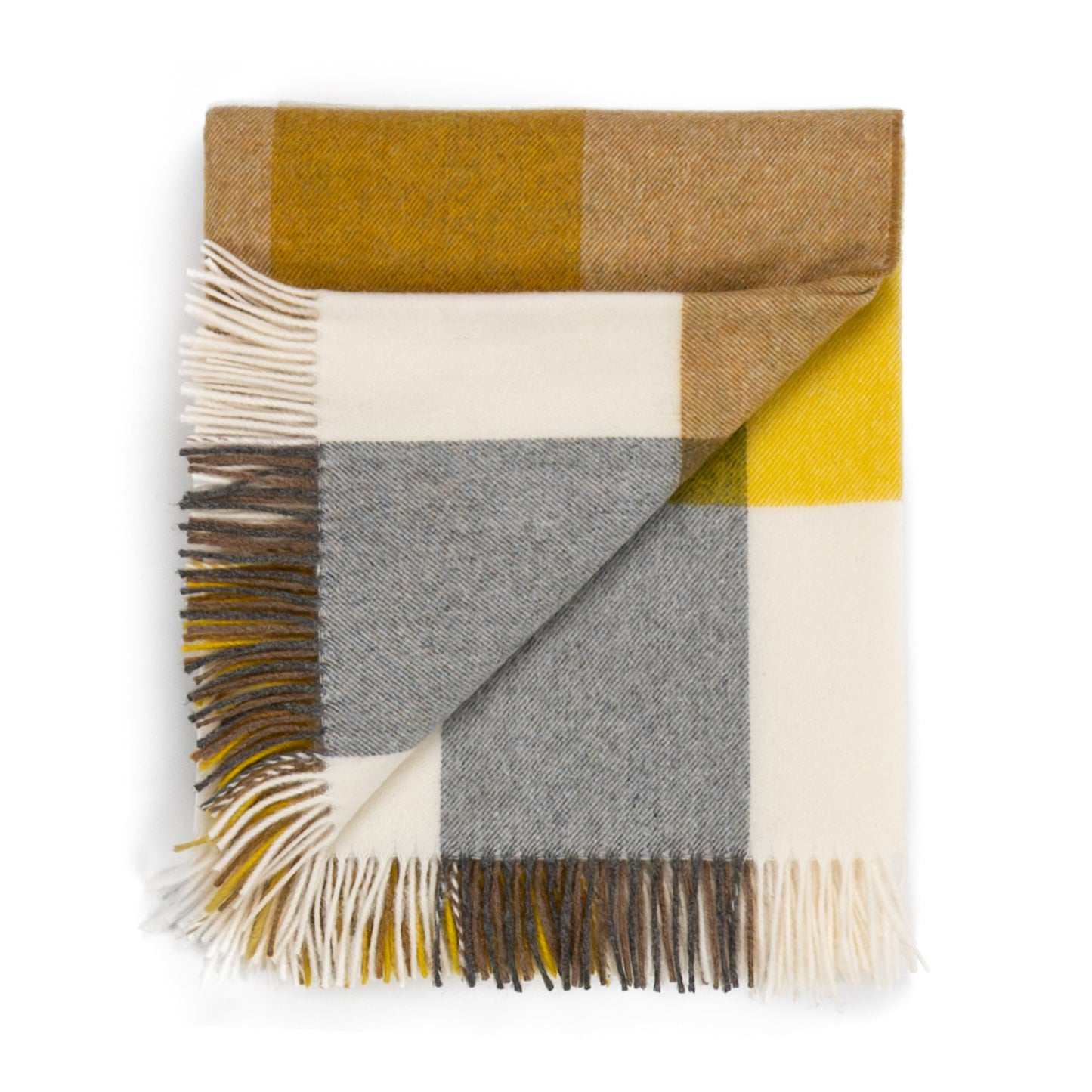 Southampton Home Merino Wool Throw – Block Gold