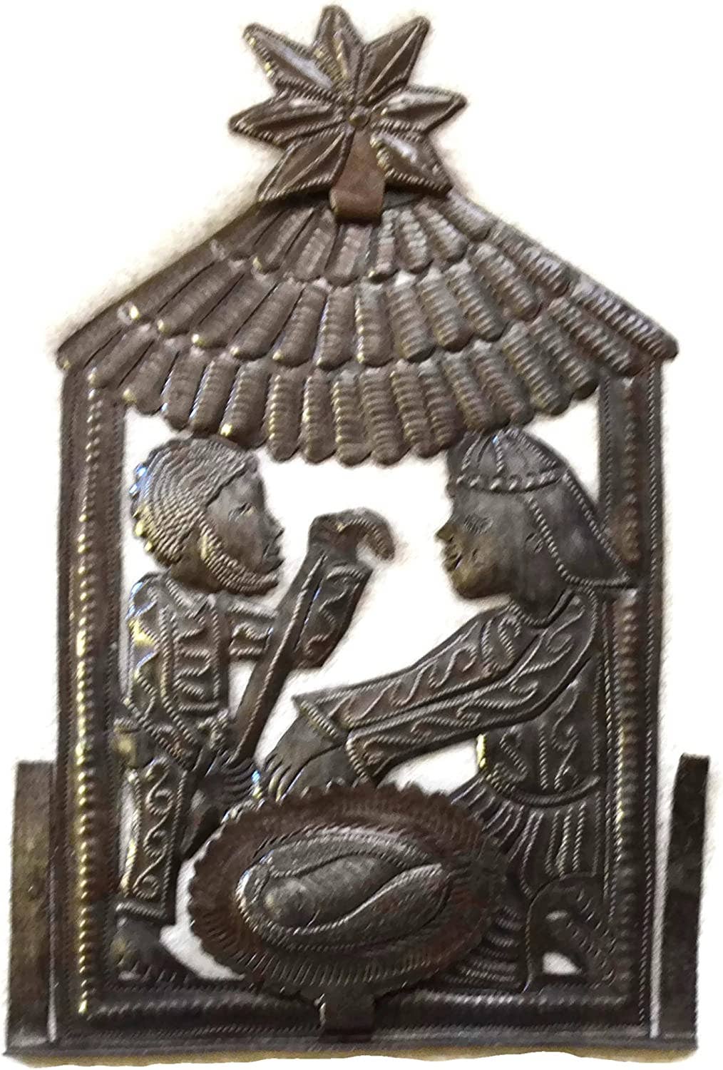 Nativity, Haitian Creche, Christmas Holiday Decor, 7" x 12"