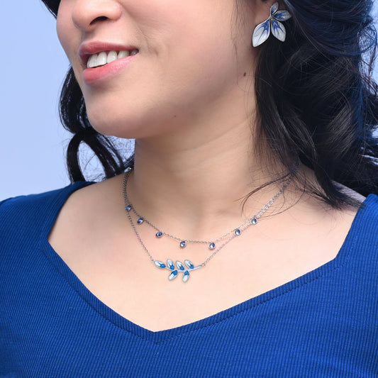 Hope Grows Necklace in Silver & Blue