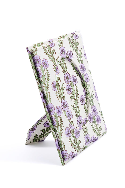 Purple Forget-Me-Not Picture Frame with Oval Opening, 4x6