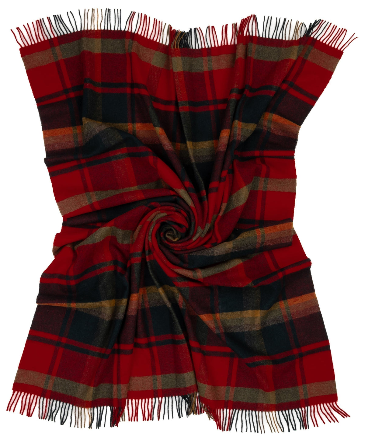 Highland Tweeds Shetland Lambswool Throw - Red Maple