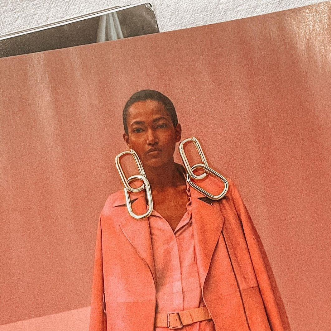 Paperclip Link Chain Hoop Earrings