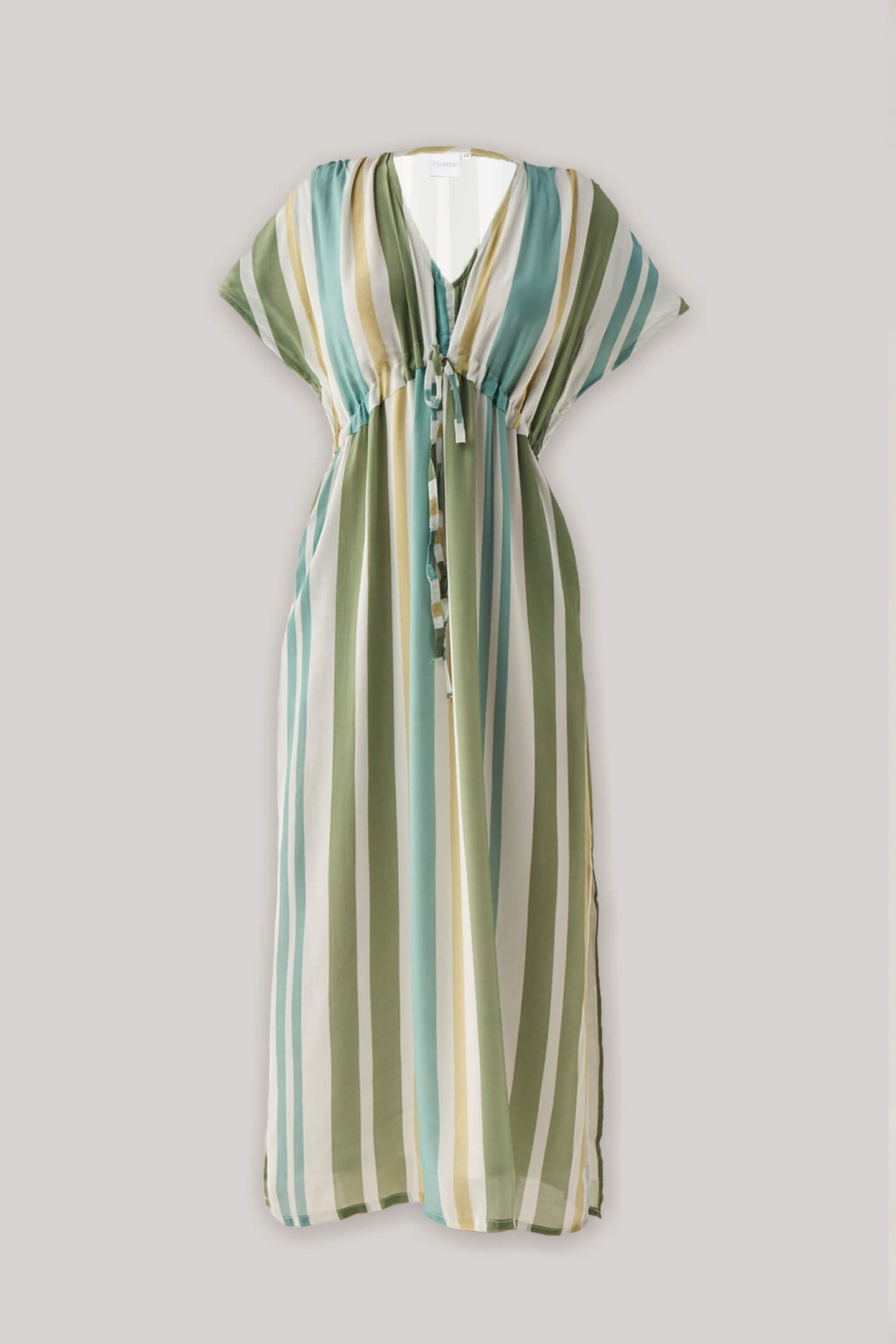 Gathered Maxi Dress in Stripes