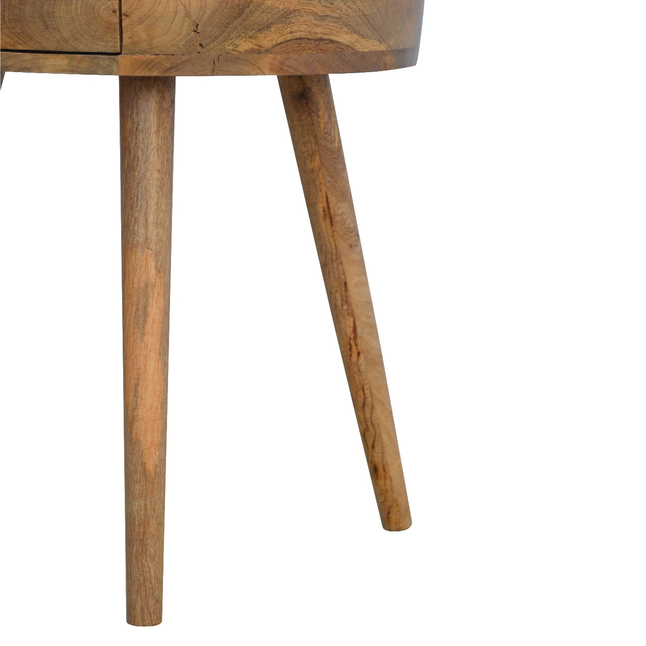 Nordic Circular Shaped Bedside, 1-Drawer, Oak