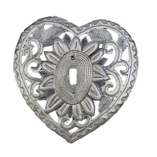 Heart  Sunflower Single Switch Plate Cover, Unique Home Good