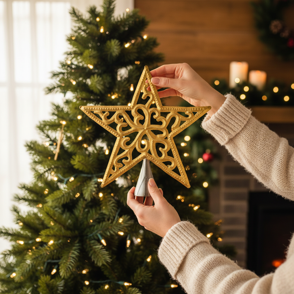 Gold Filigree Star Tree Topper