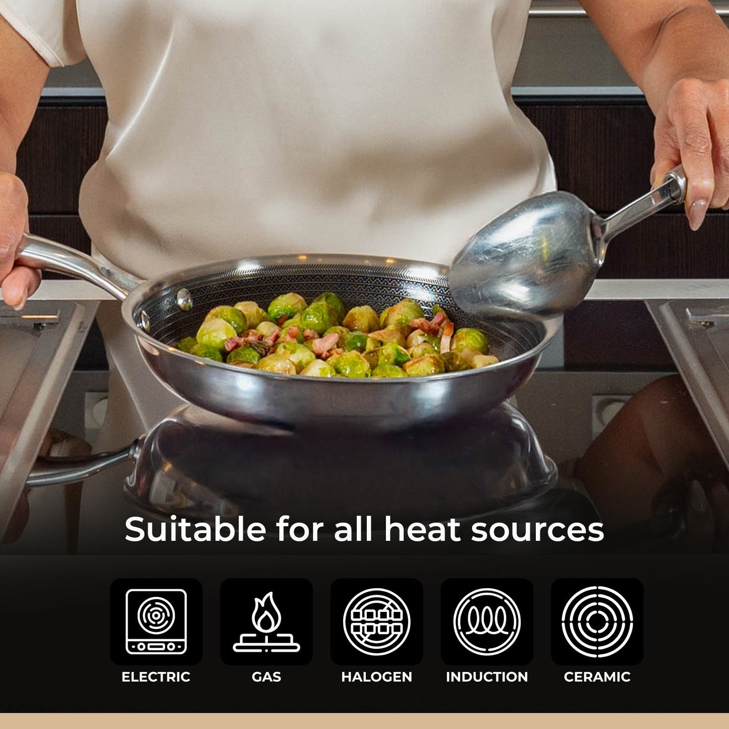 BE | LIVING - Circlad Series - 12” / 30 cm Frying Pan - Triply Stainless Steel Circlad