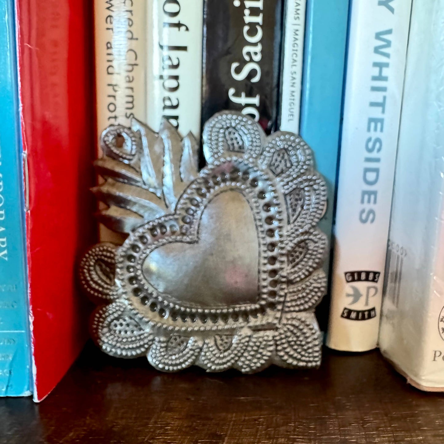 Sacred Heart, Wall Decor,Handmade Metal Haiti 3.25"x3.5"