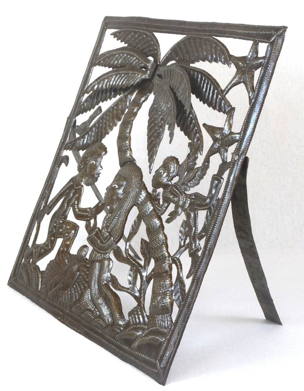 Haitian Metal Nativity Scene – Handcrafted Folk Art Christma