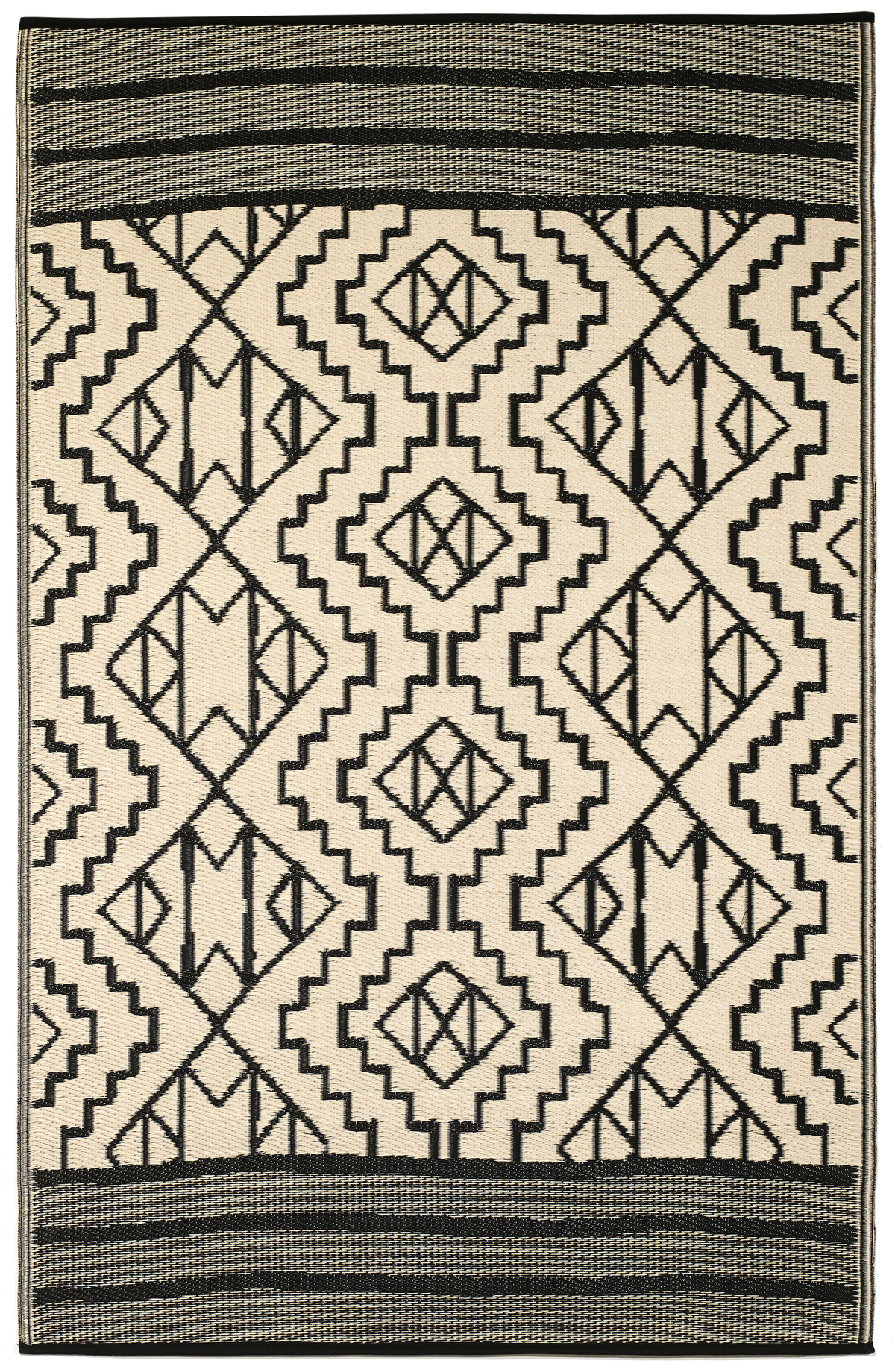 Kilimanjaro - Black Geometric Outdoor Rug for Patio FINAL SALE
