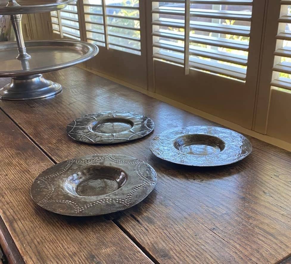 Candle Plate Holders, Handmade in Haiti, Fair Trade 6" x 6"