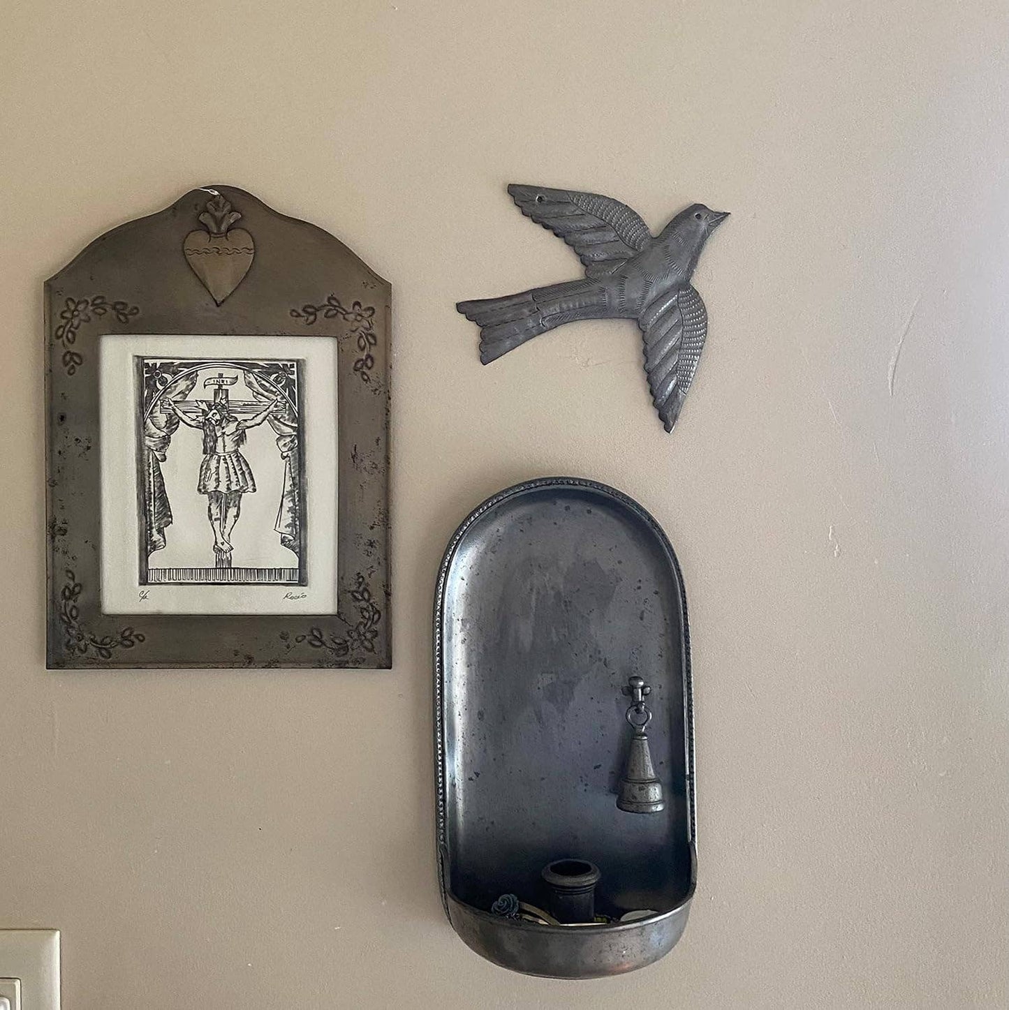 7" Small Metal Bird, Decorative Accent Handmade Figurine