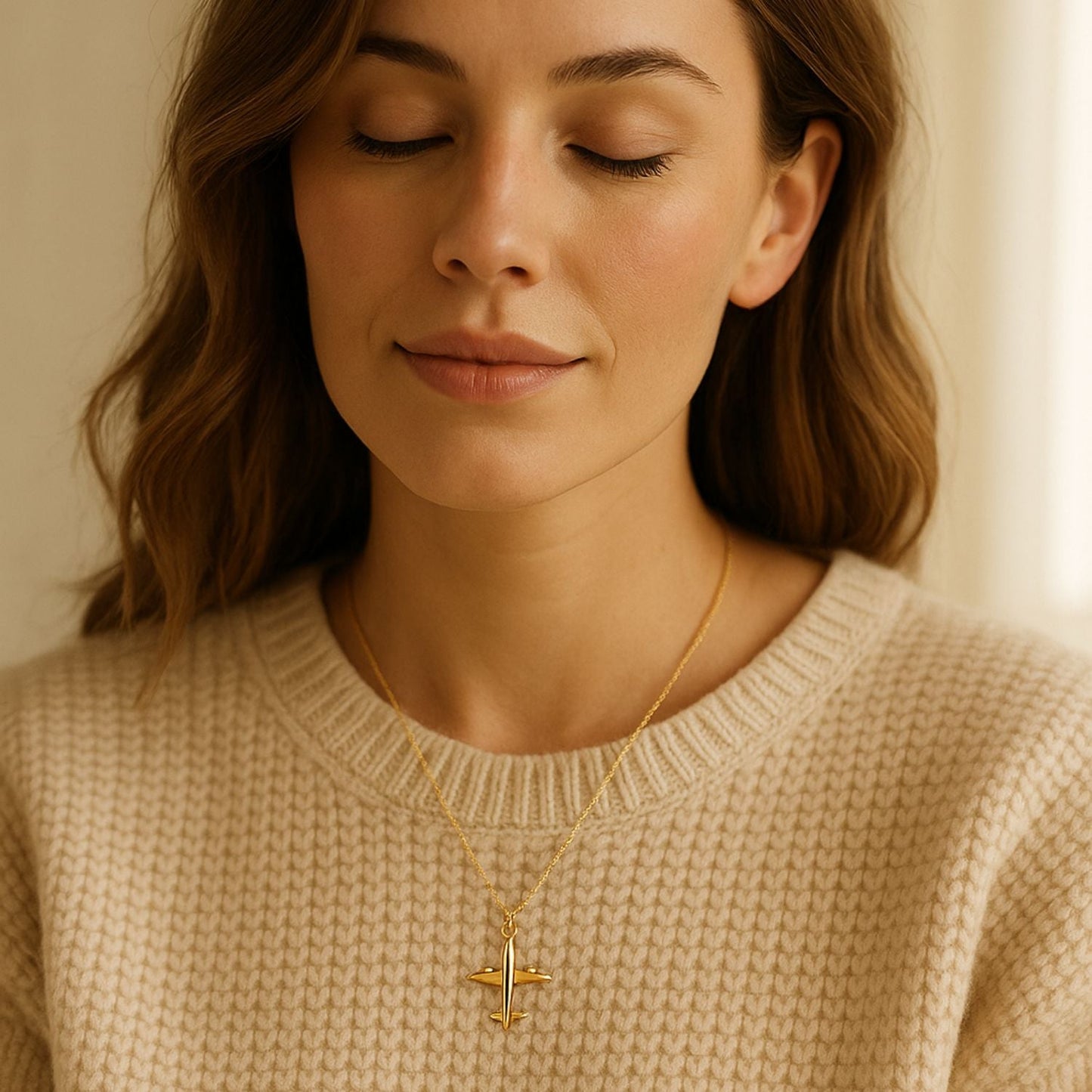 Catch Flights and Feelings Airplane Necklace | Gold Filled