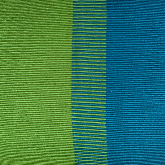 Handwoven Color Block & Hemp Pillow - Blue & Green