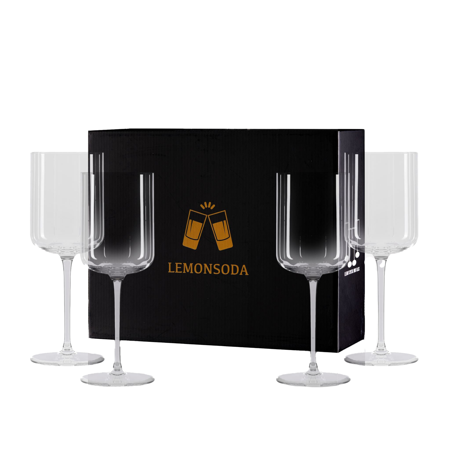 Elegant Crystal Straight Edge Design Wine Glasses