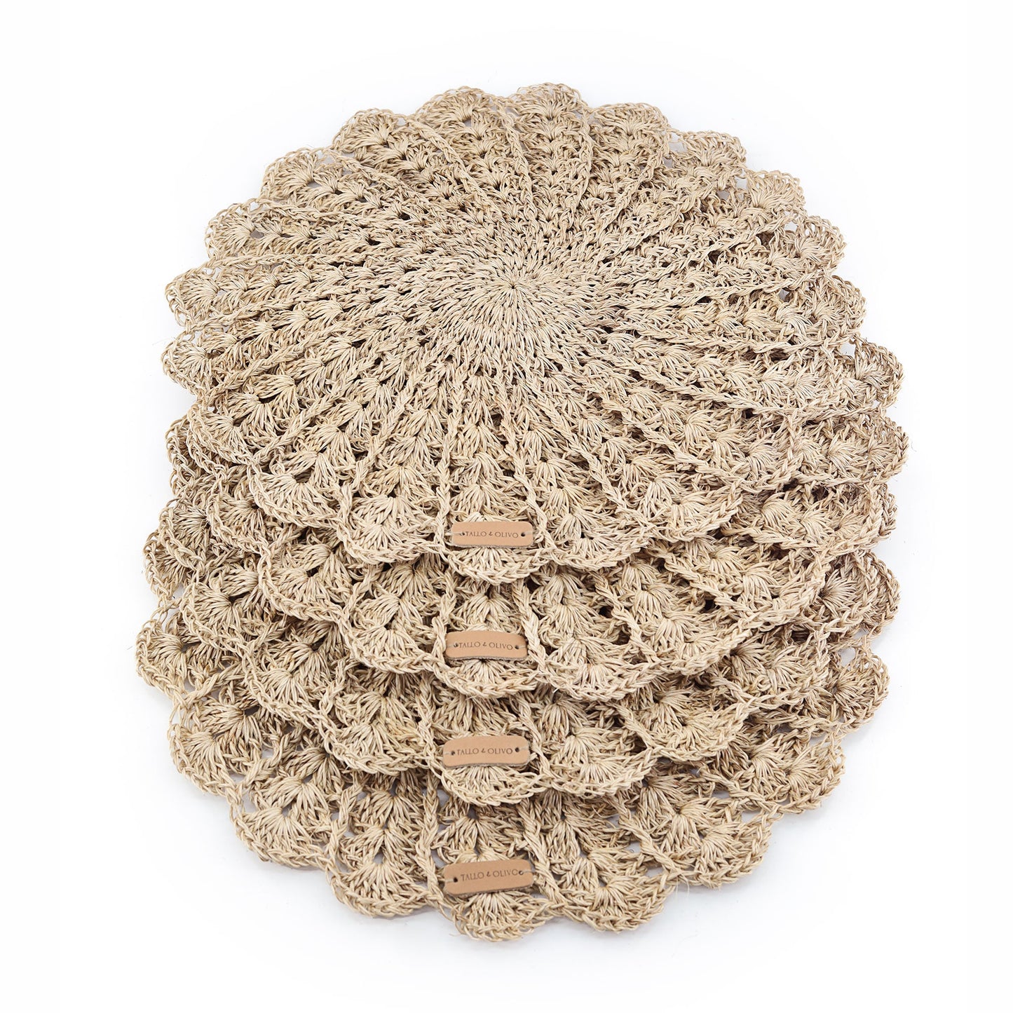 S/4  Hand Crocheted Round Placemat - Gio