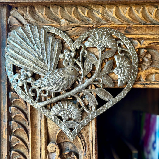Bird in Heart Haitian Metal Art Wall Decor Fair Trade