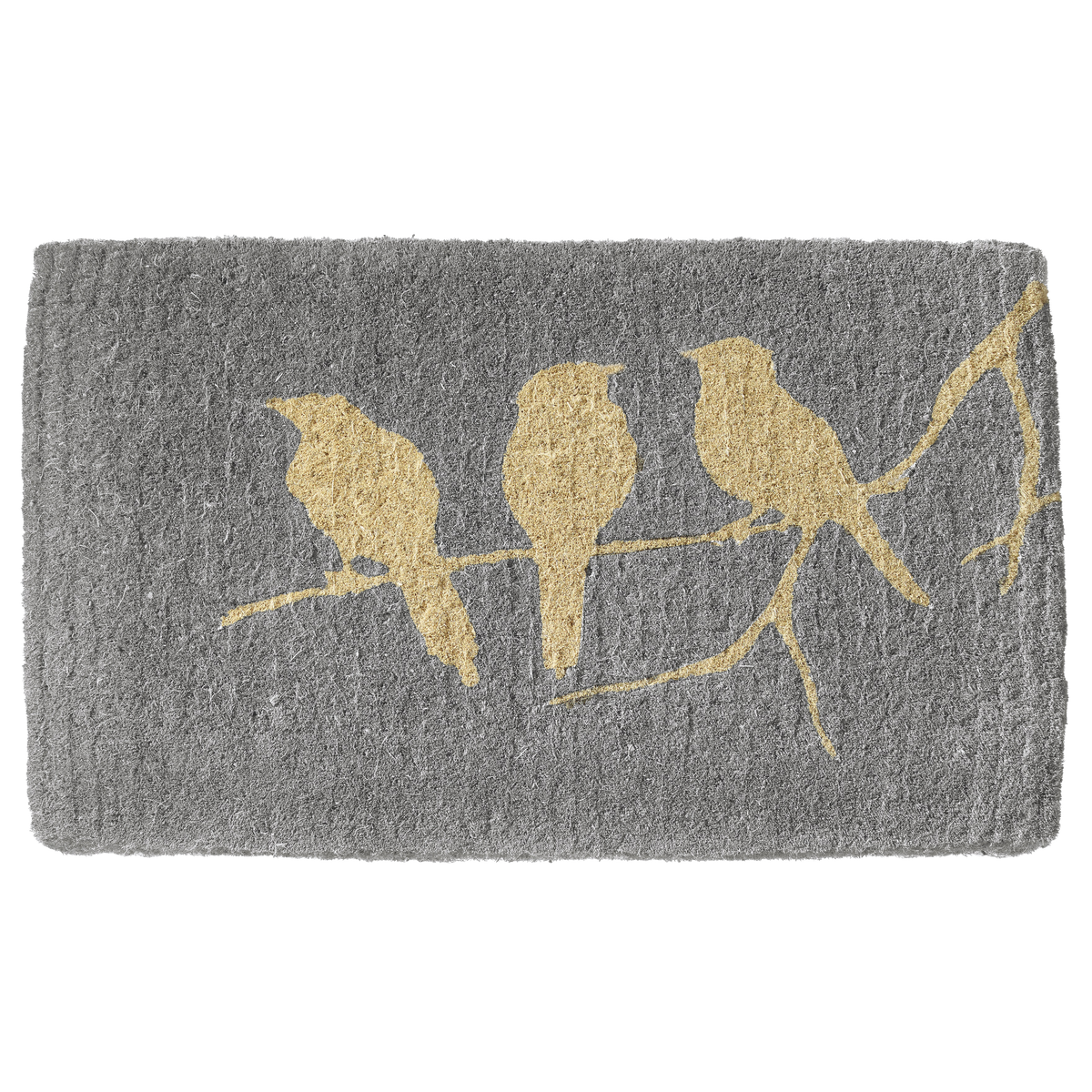 Birds On Branch - Gray Coir Doormat