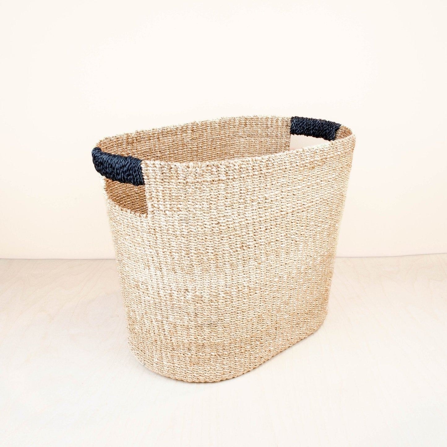 S/2 Black Oval Storage Baskets