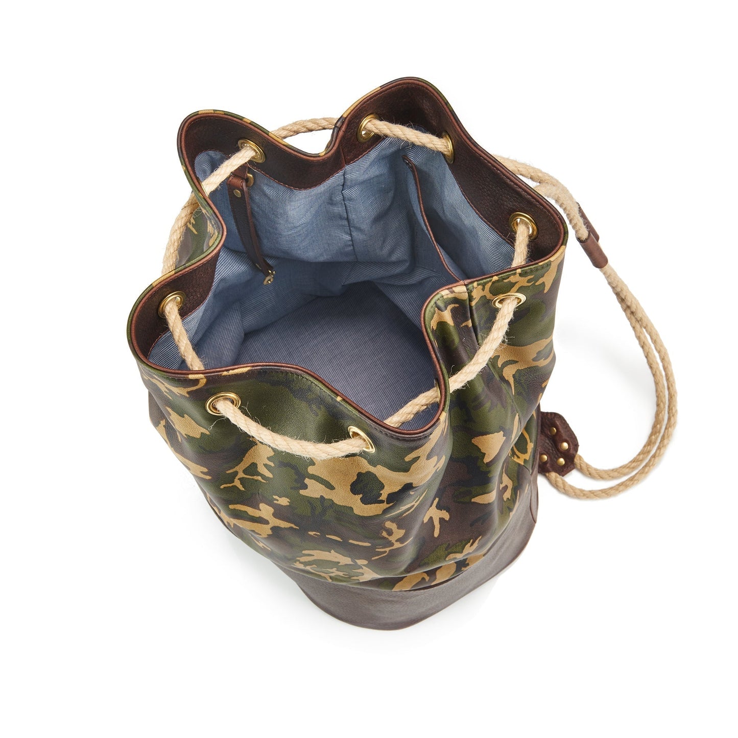 Wanderlust Leather Duffle Bag - Tan Camo