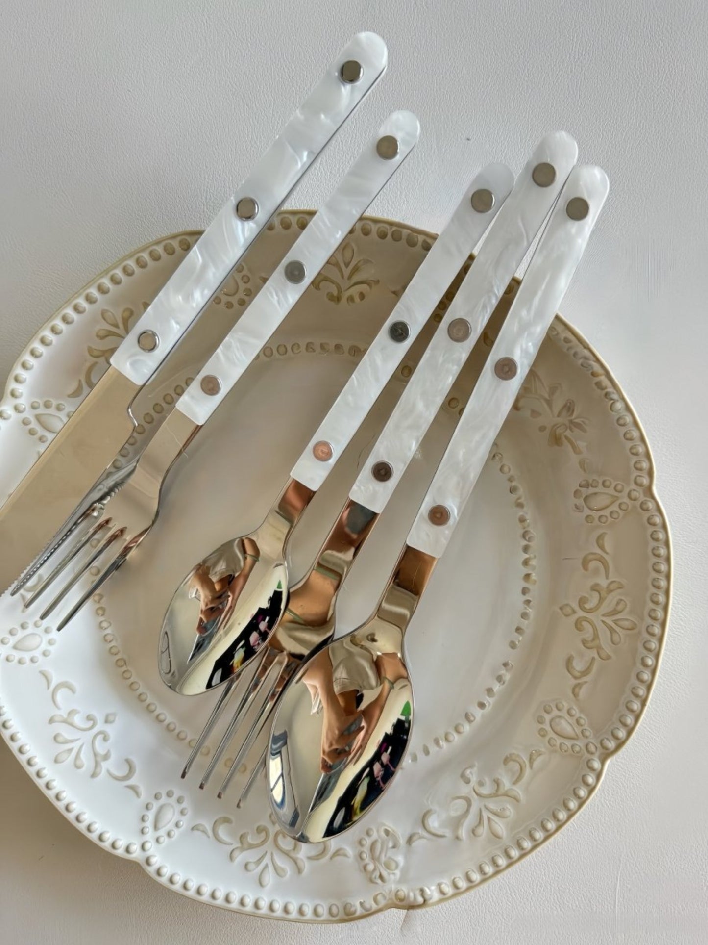 S/10 Modern Nebula Cutlery, Bistrot Style Rivet Flatware Set