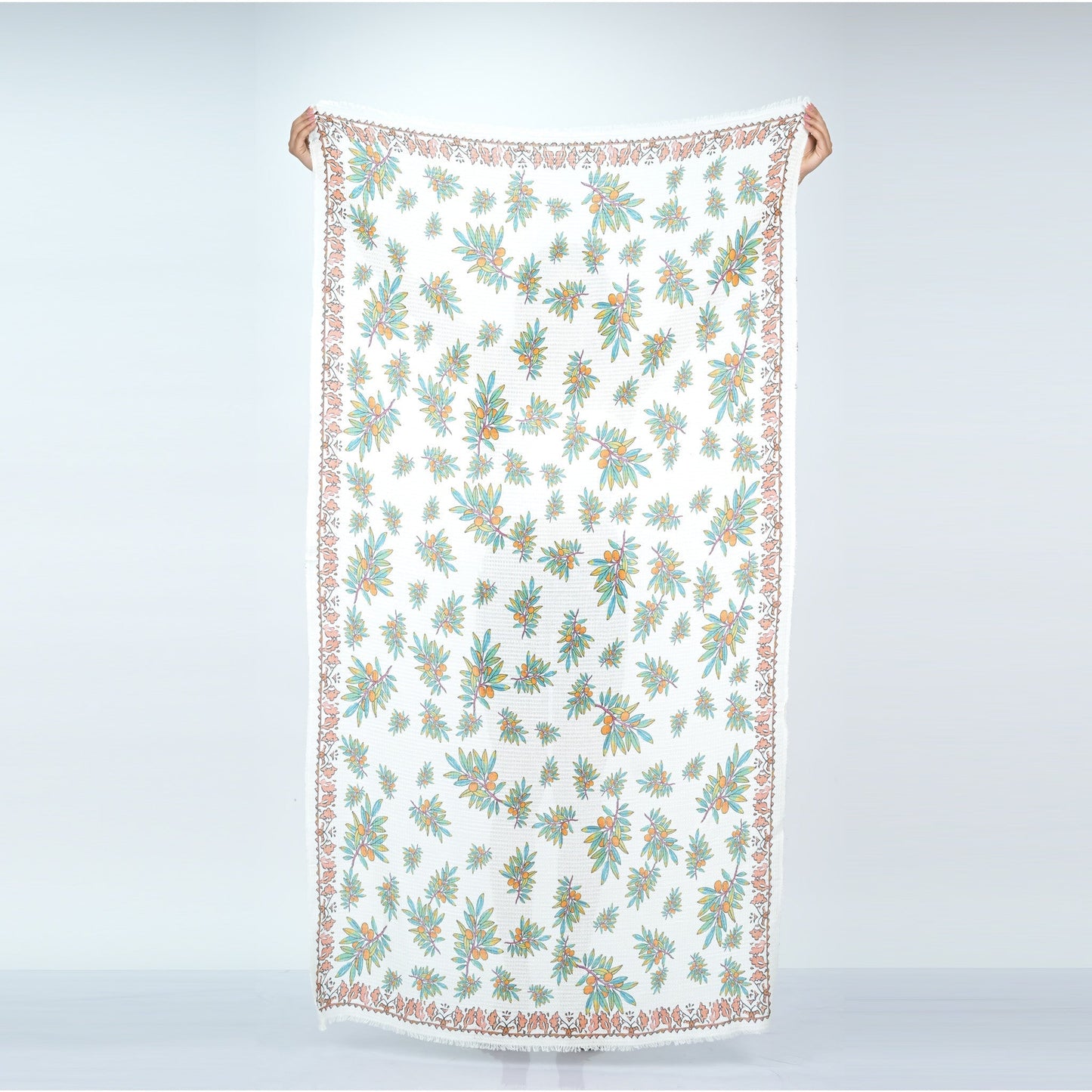 Leaf Cascade Scarf - Beige