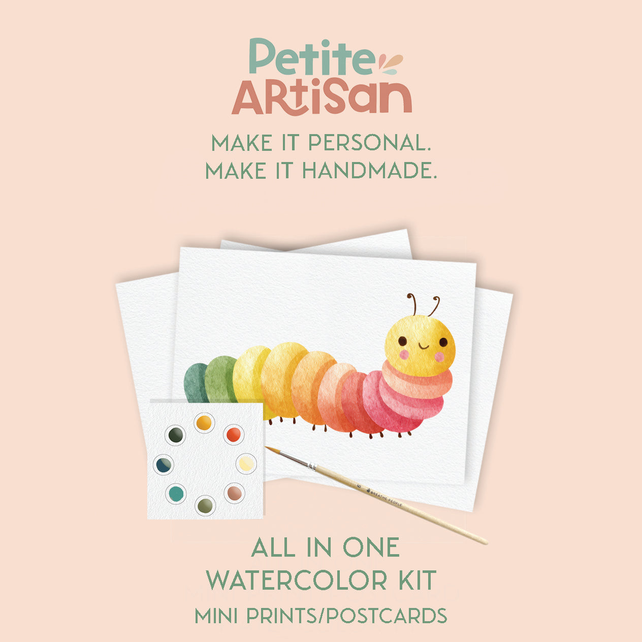 Garden Friends Watercolor Postcard Kit