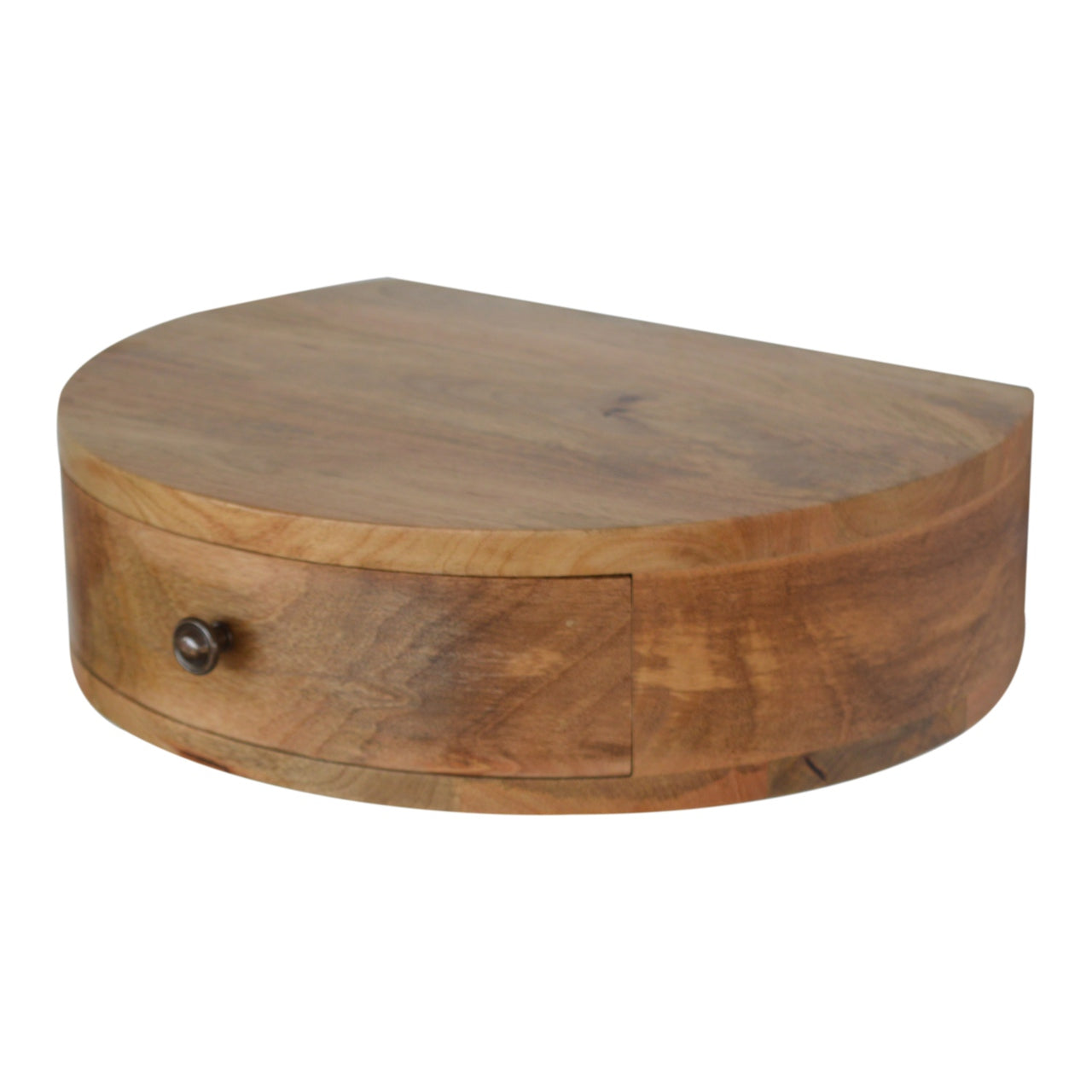 Solid Wood Wall-Mounted Rounded Nightstand