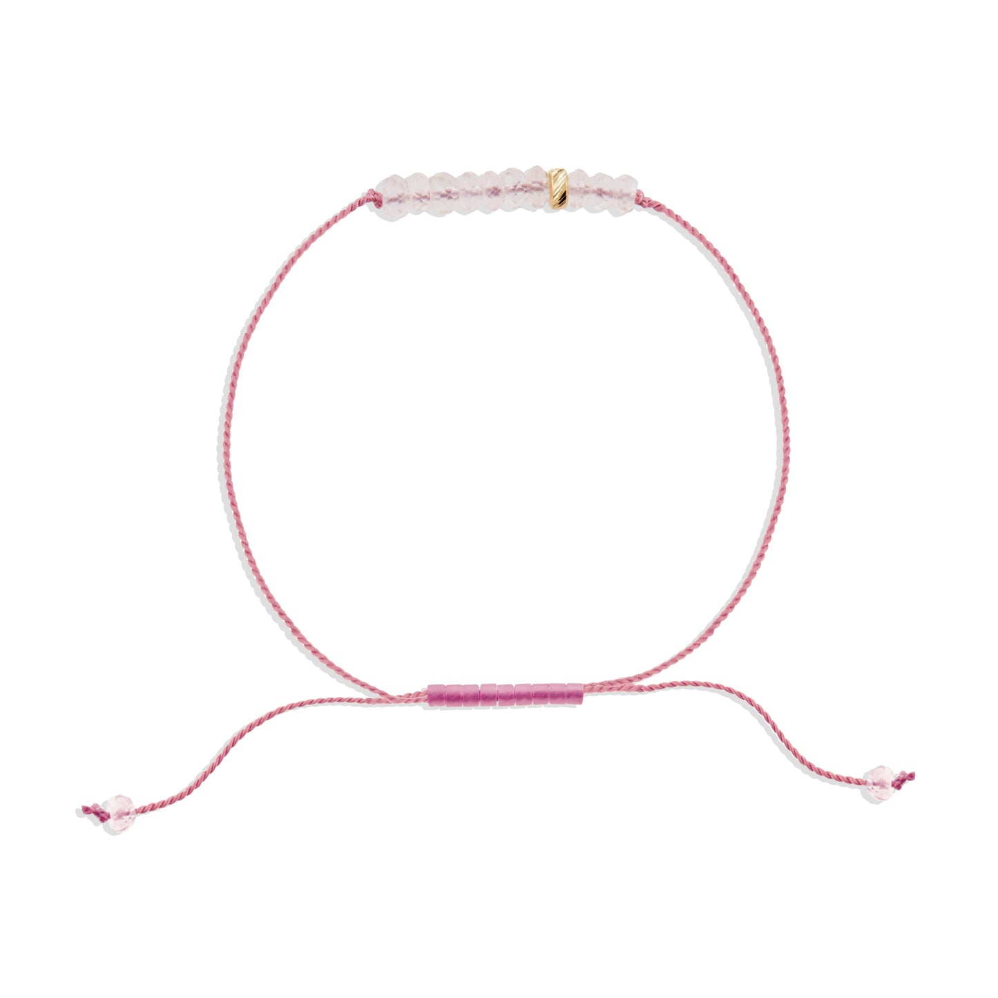 The Energy Project - Love Bracelet – Rose Quartz & Solid 14K Gold Bead