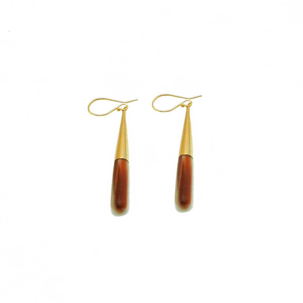 Brass & Horn Teardrop Earrings | Guru Everyday Dangles