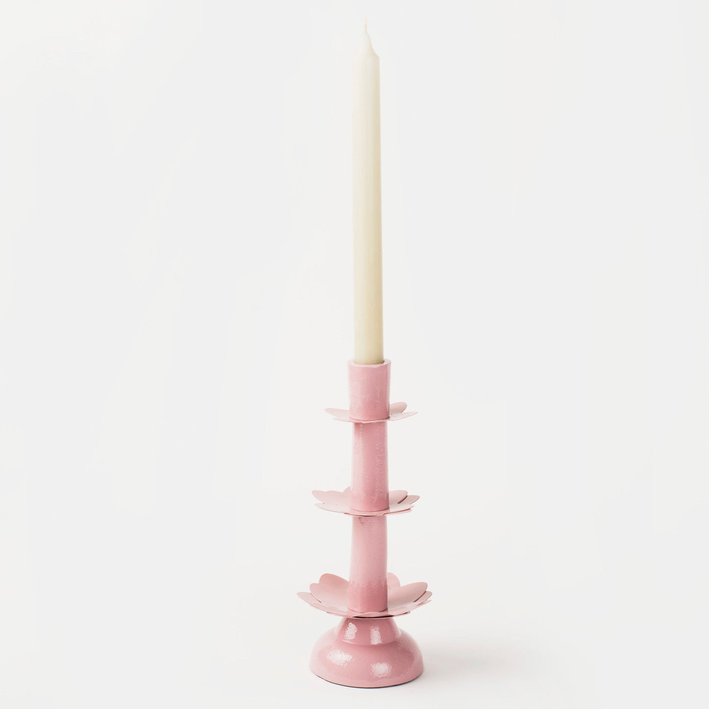 Lotus Bloom Tapered Aluminum Candleholder