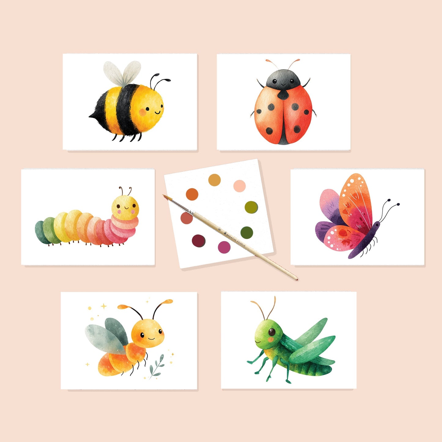 Garden Friends Watercolor Postcard Kit