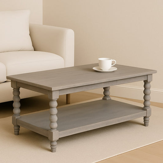 Solid Wood Ellsworth Spindle Coffee Table in Acid Wash