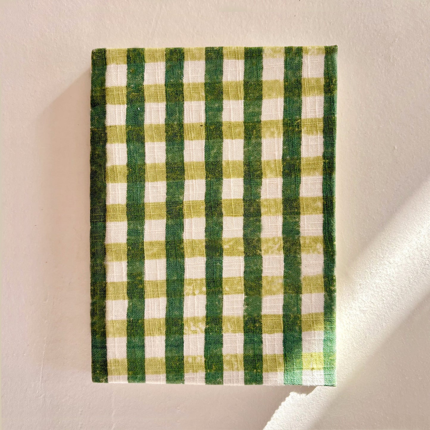 Handcrafted Sustainable A5 Diary Journal Notebook l Handmade Paper l Green Checks