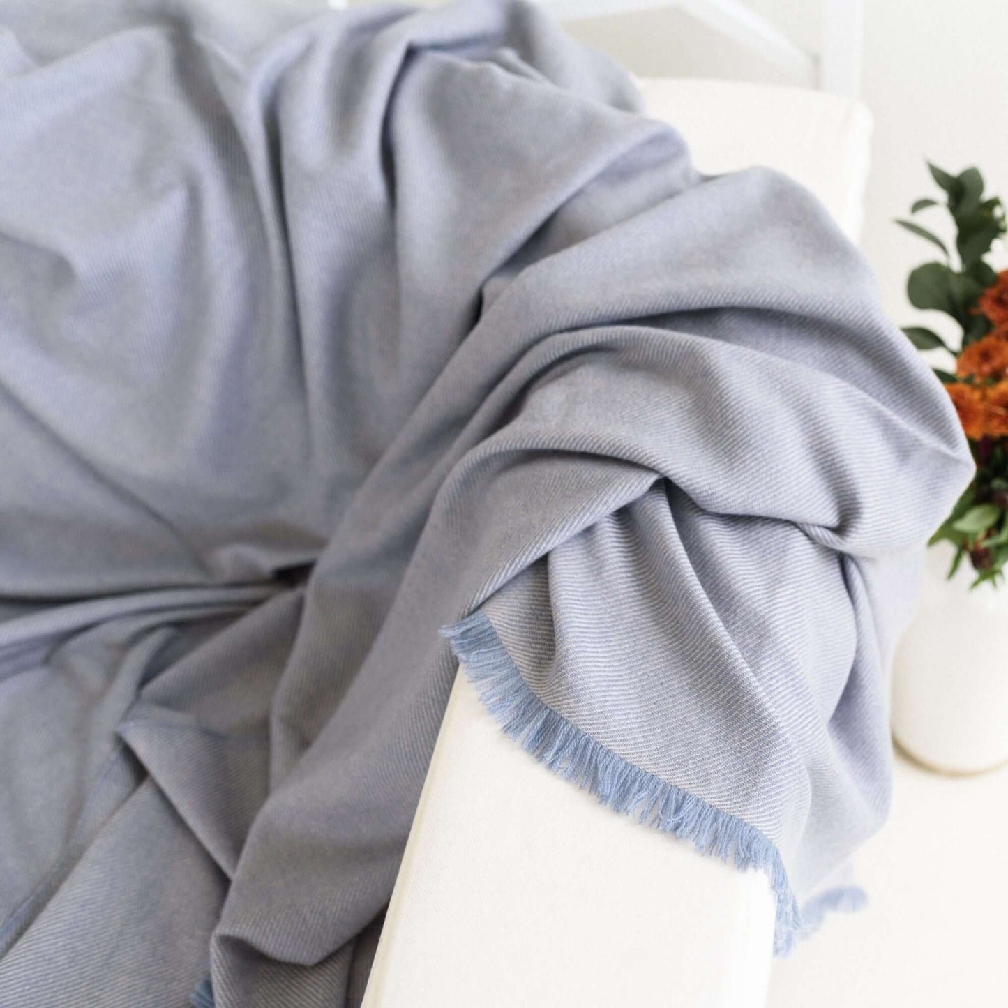 Boro Blue Handwoven Merino Throw
