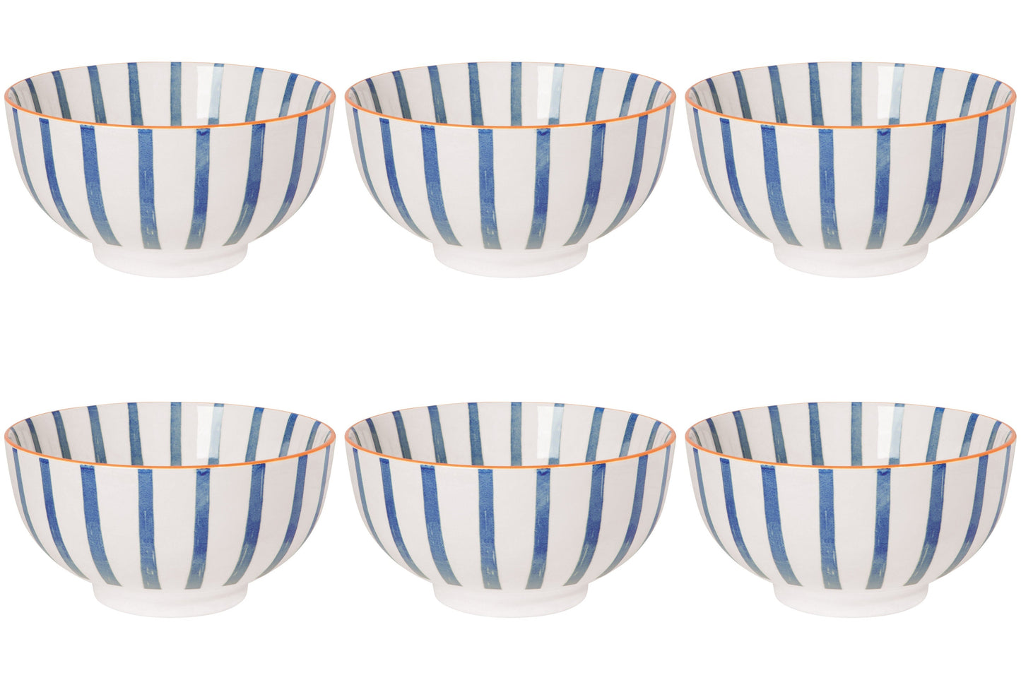 Set of 6 Bowl Stamped Citrus Burst