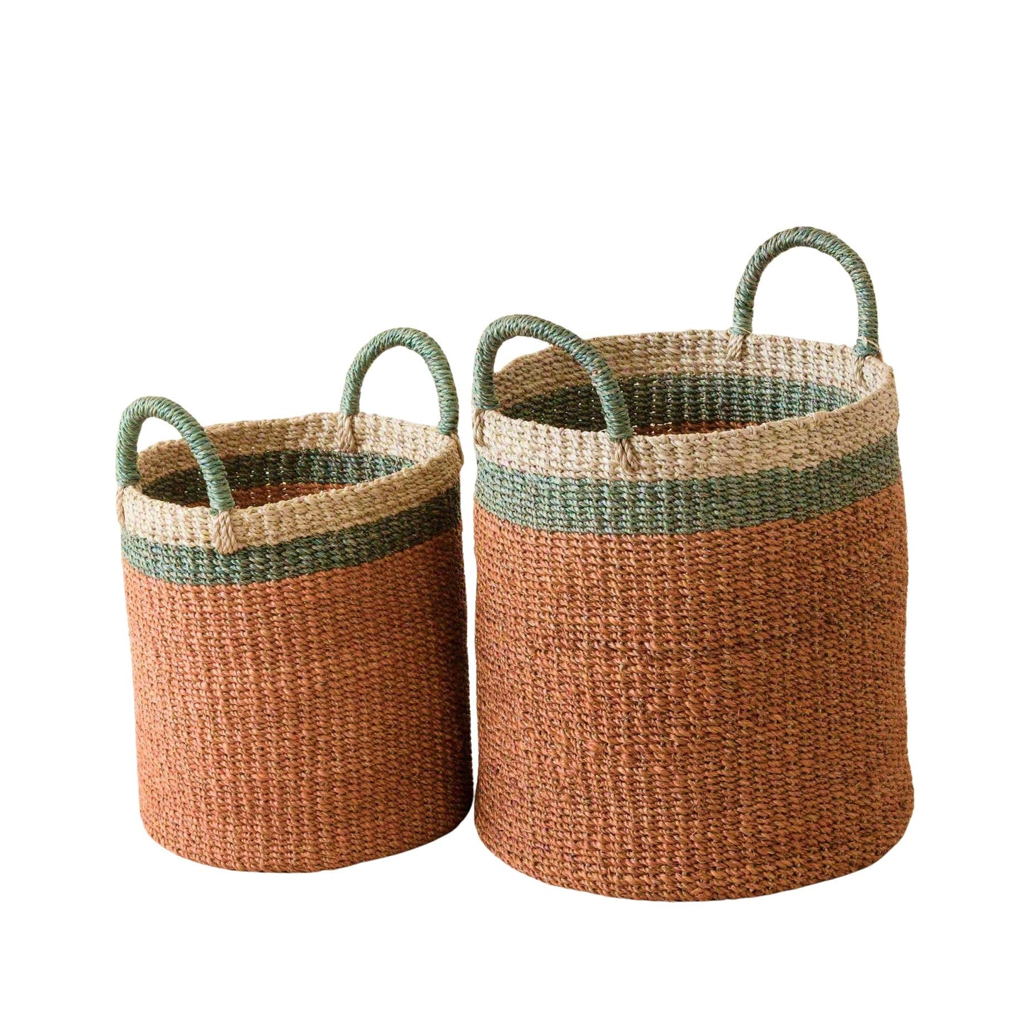 S/2 Coral Baskets with Handle