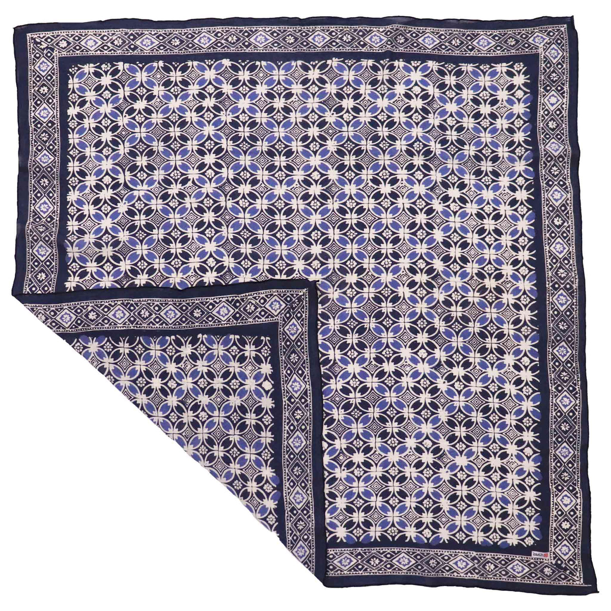 Large 39" Hand Dyed Batik Bandana Charcoal Gray, Size XL Scarf, Oversized