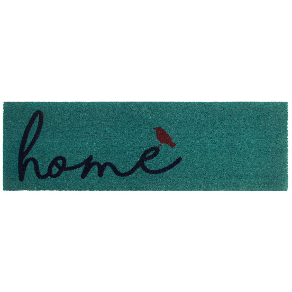 A Bird Perched on Home Coir Doormat