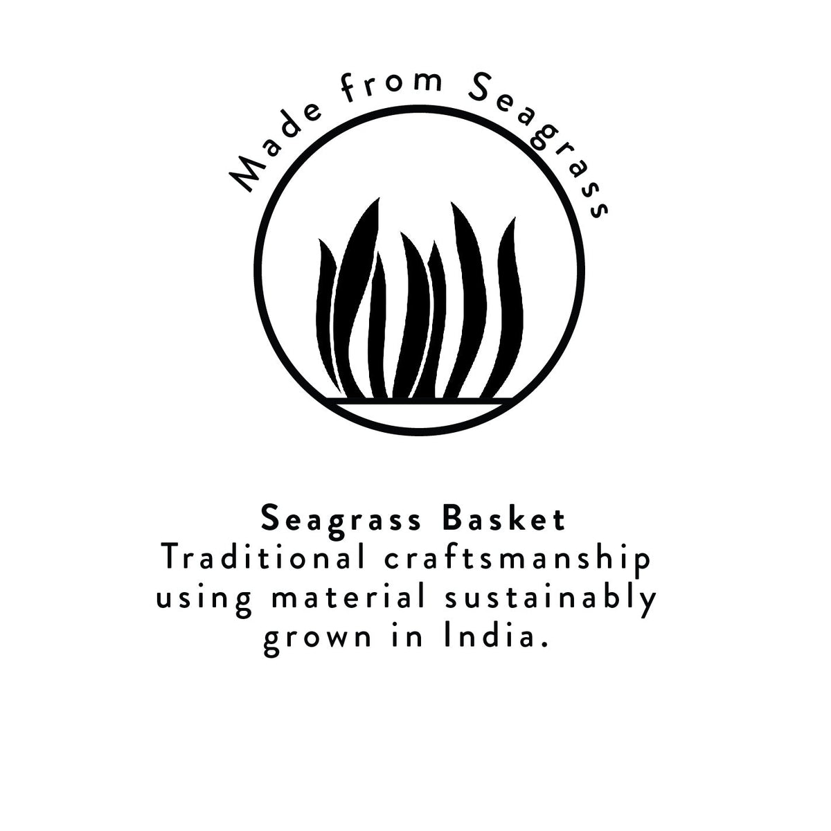 Striped Seagrass Waste Paper Basket in Pompadour / Midnight