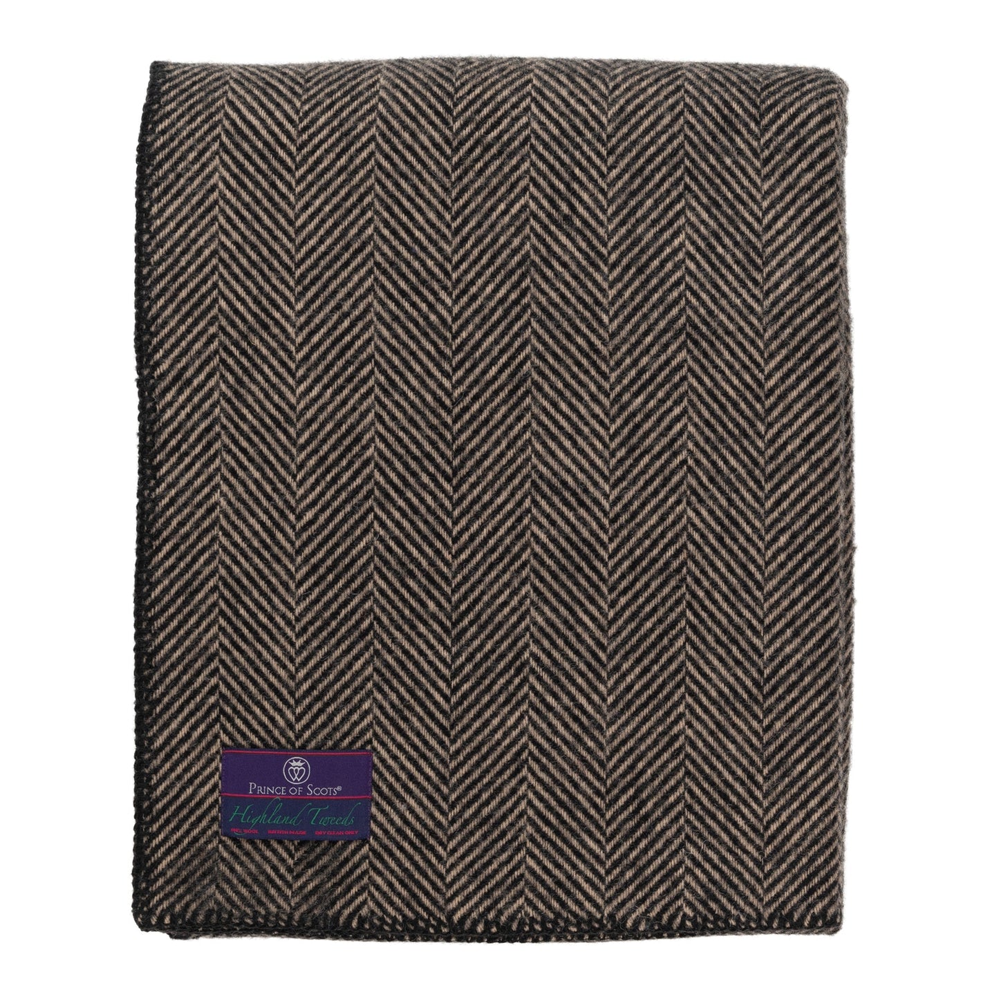Highland Tweeds BIG Throw ~ Black Herringbone