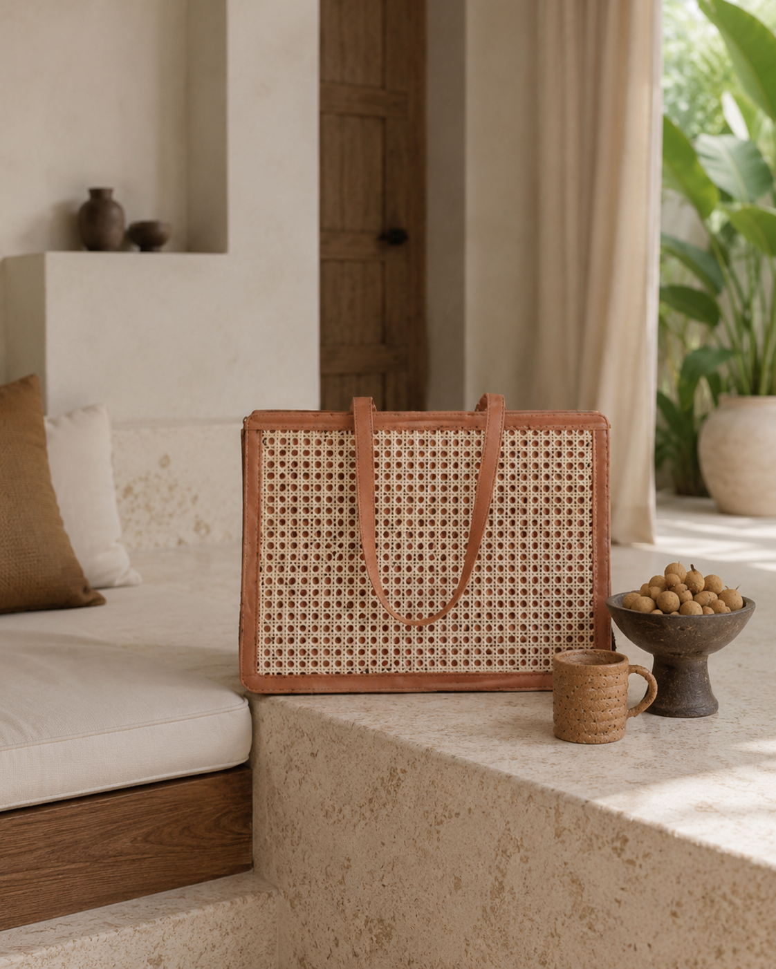 Raja Leather and Cane Laptop Bags