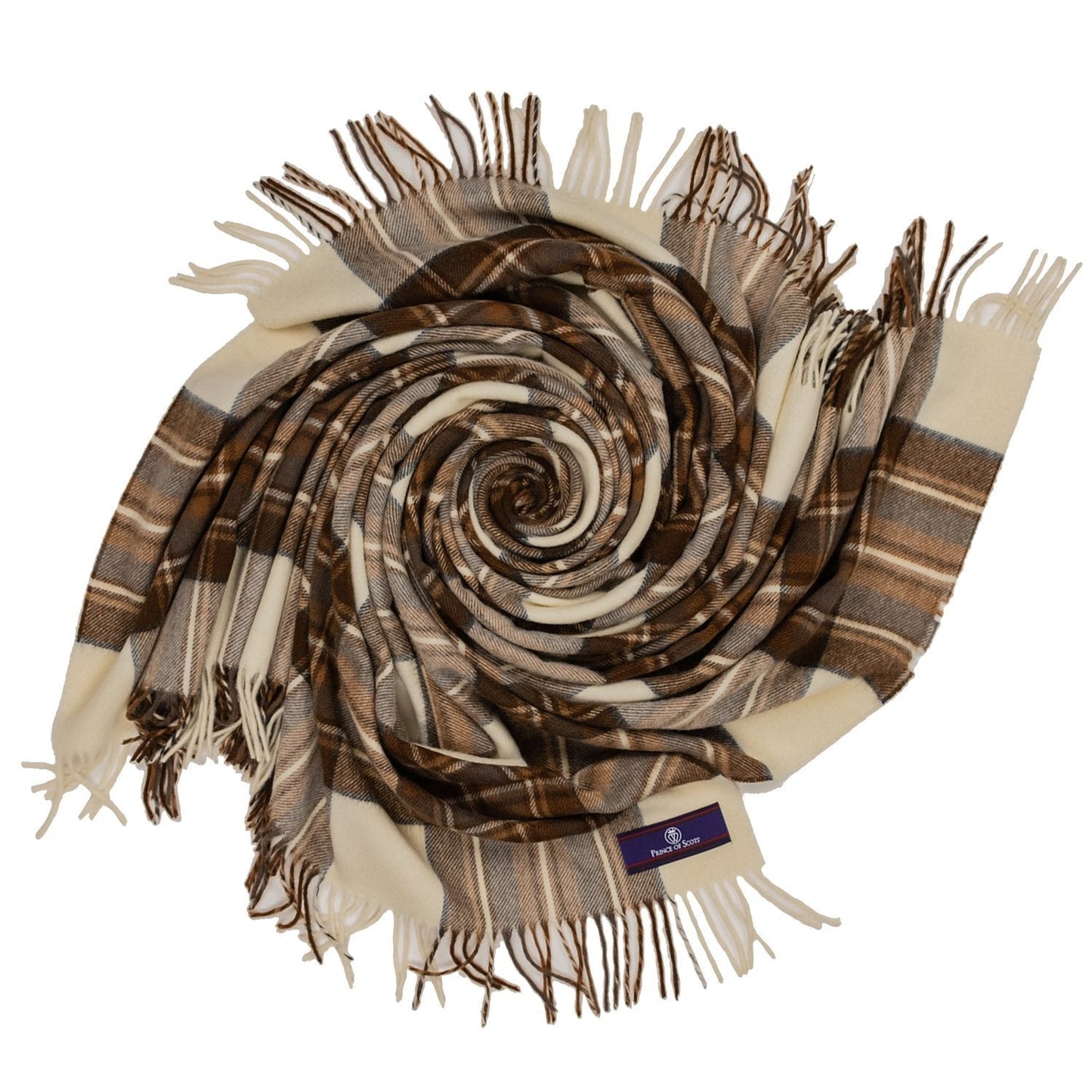 Prince of Scots Merino Wool Throw - Natural Dress Stewart