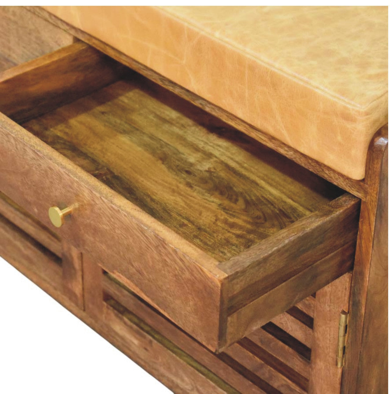 Solid Wood Bola Shoe Storage Bench