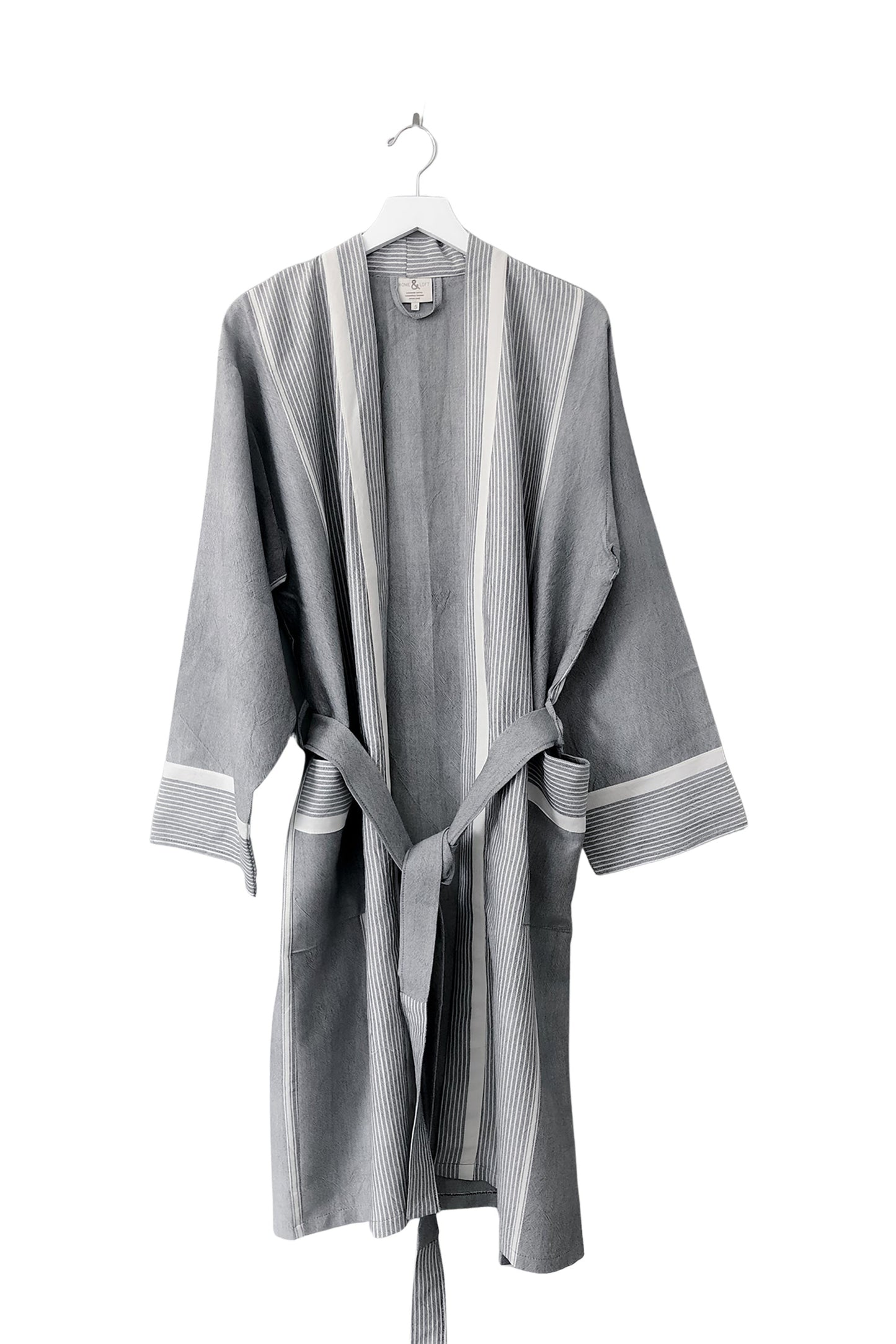 Grey Stripe Tribeca Long Bathrobe