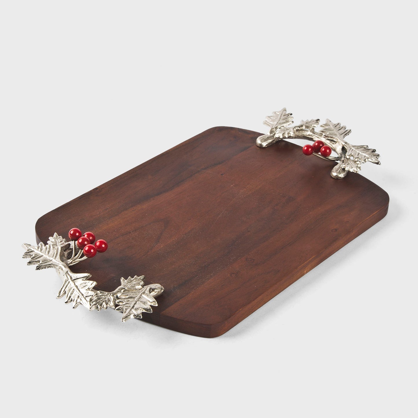 Silver Holly Mango Wood Serving Platter