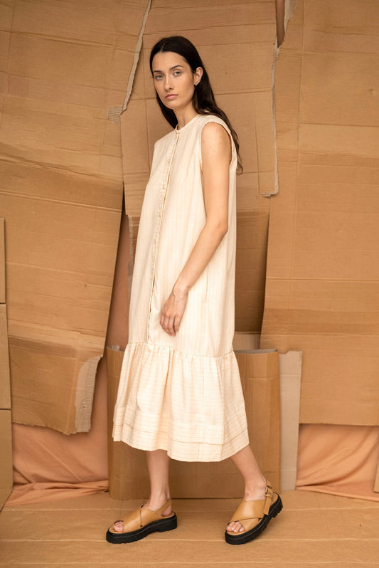 Cilou Dress | Natural Stripe - ReCreate Clothing