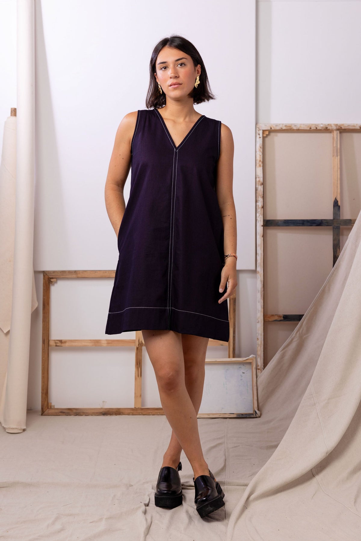 Etta Reversible Dress | Indigo