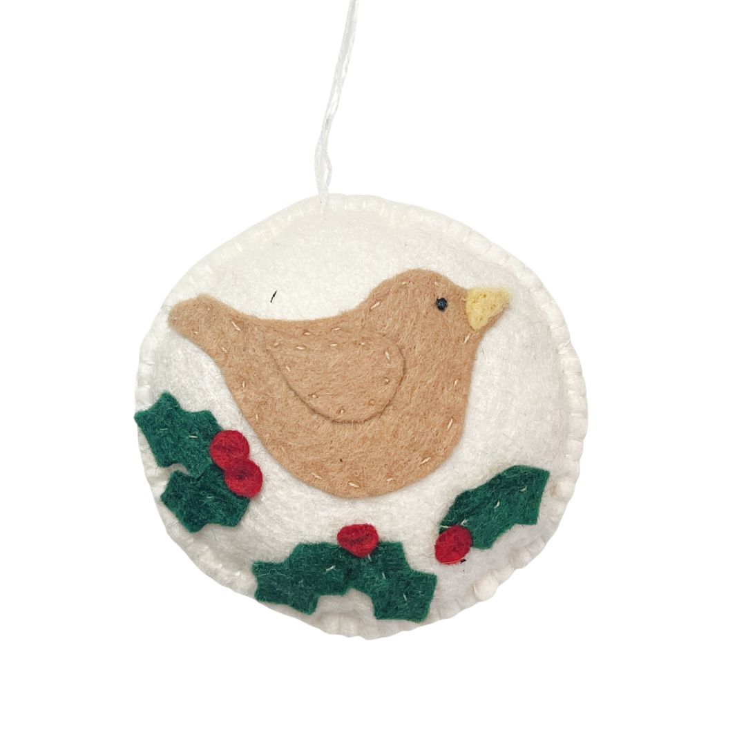 Whimsical Felt Bird Ornament