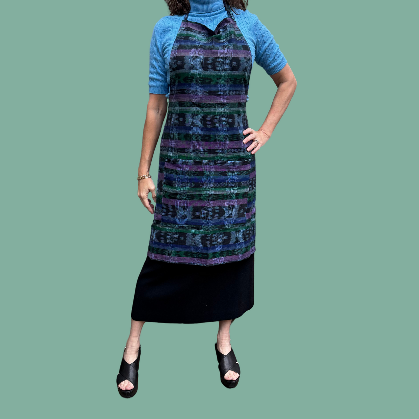 Handcrafted Cotton Apron – Made from Vintage Mayan Textiles (Adult Size)